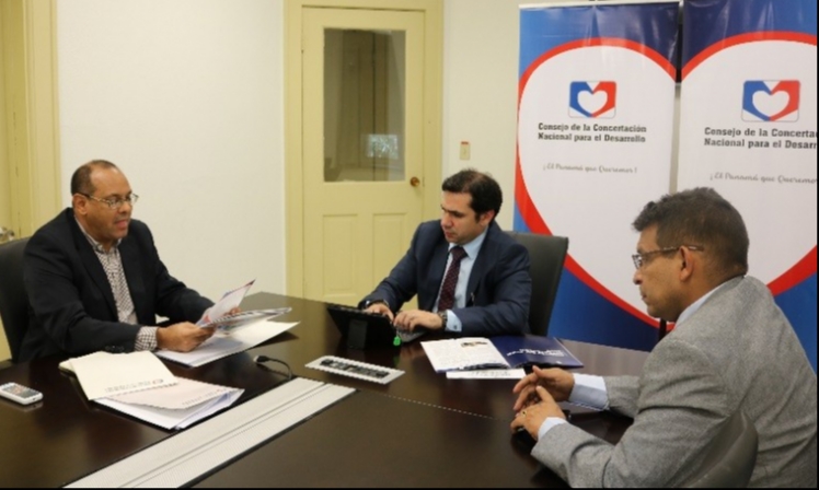 Viceministro de Seguridad realiza visita de cortesía a oficinas de la Concertación Nacional para el Desarrollo 